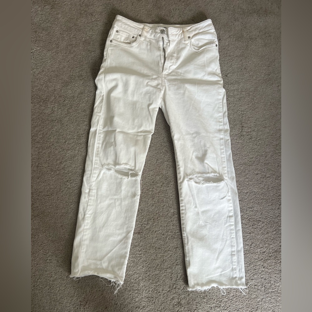 Paige white jeans size 27. Style: Stella crop